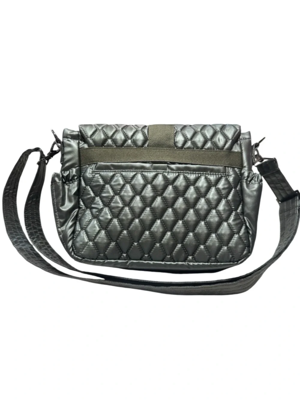 lug Quilted Black Crossbody with Front Buckle